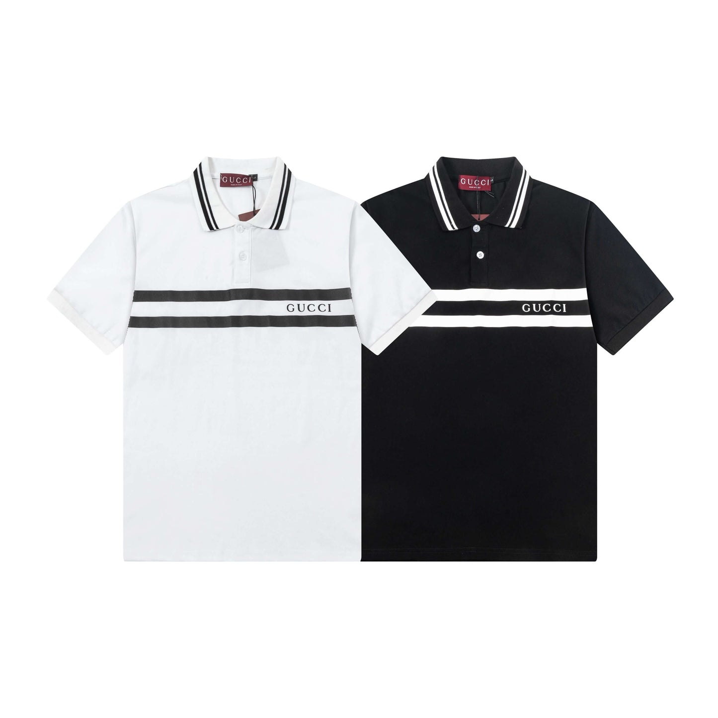 Polo con letras a rayas