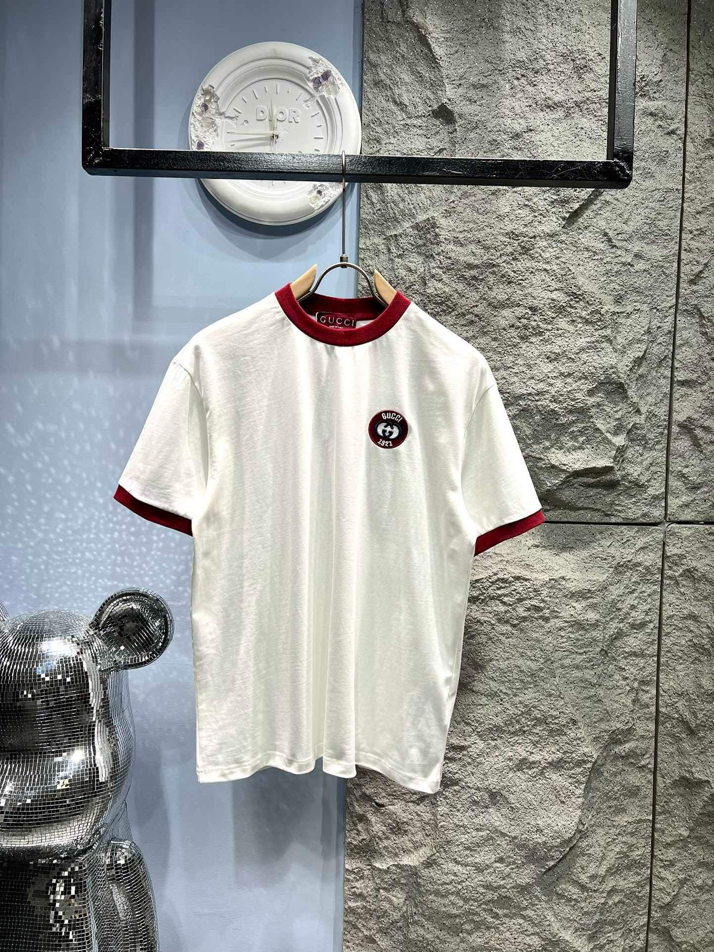 Camiseta de rayas con bordado de doble G