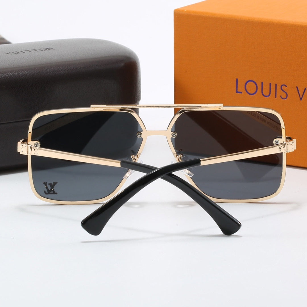 Lujosas gafas de sol estilo aviador con montura metálica