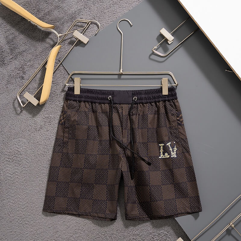 Pantalones cortos de playa con estampado de cuadros