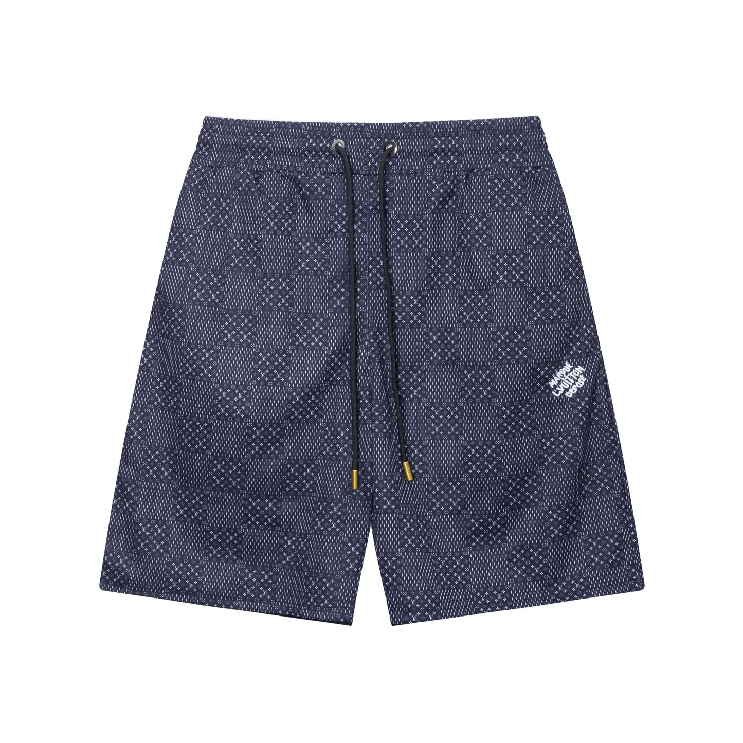 Pantalones cortos de playa con bordado de letras a cuadros