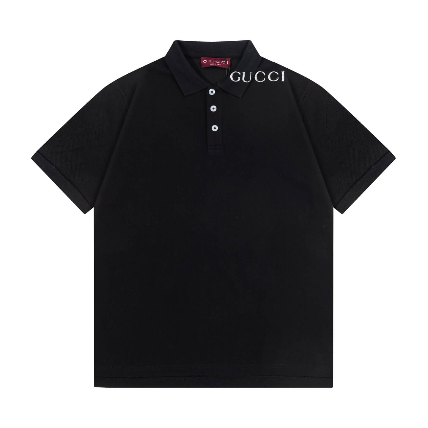 Polo con estampado de letras y cuello en contraste