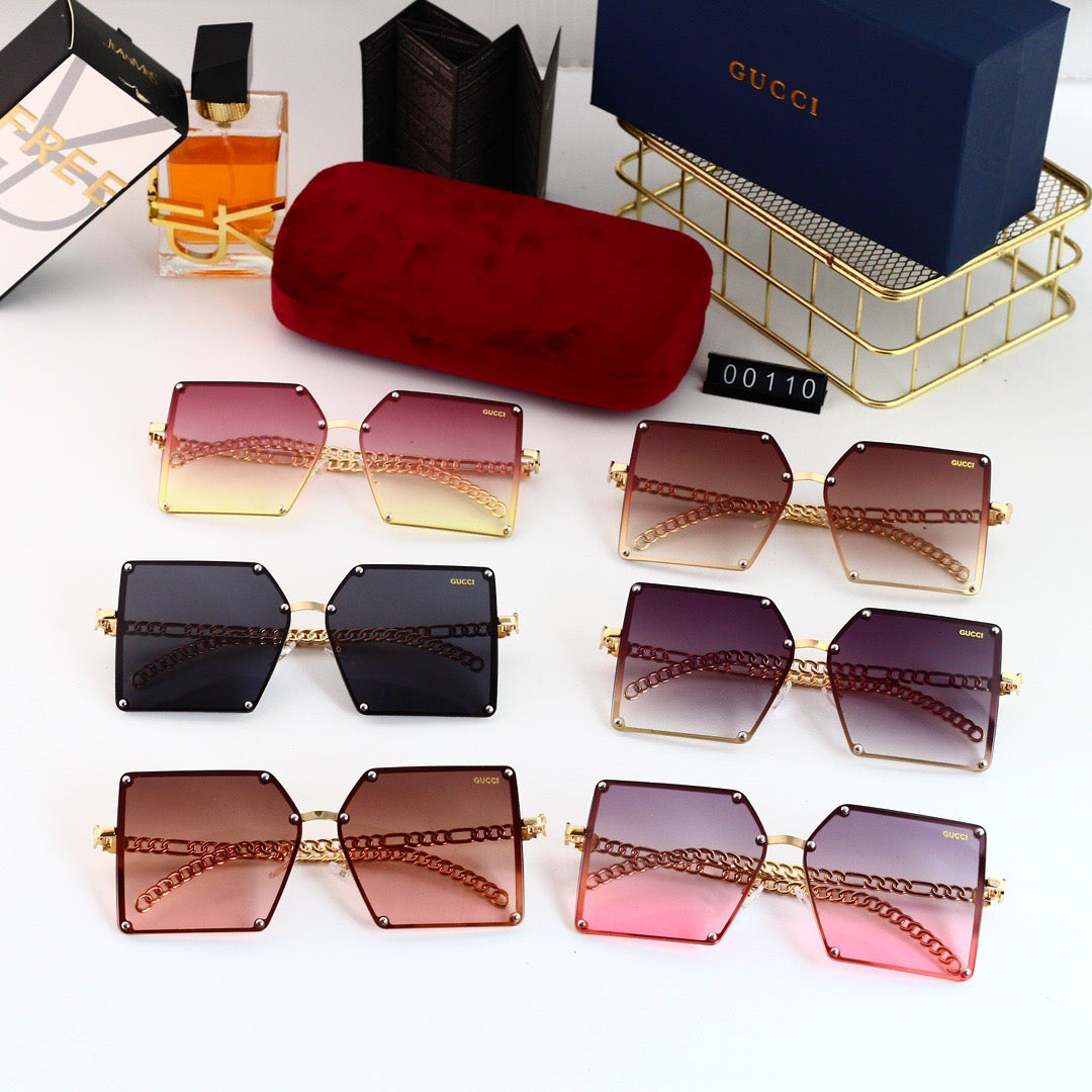 Gafas de sol elegantes de gran tamaño sin marco