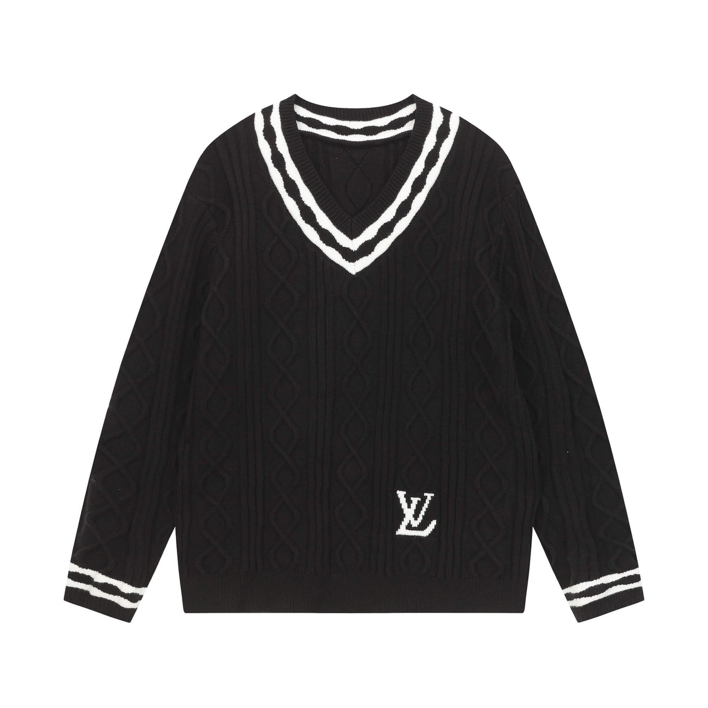 Knitted Textured Crewneck Sweater