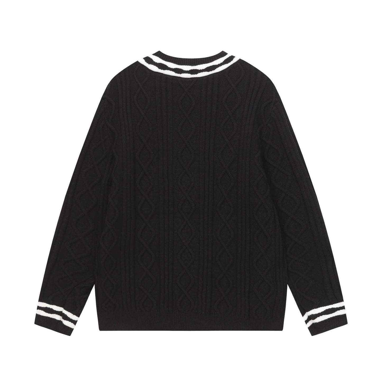 Knitted Textured Crewneck Sweater