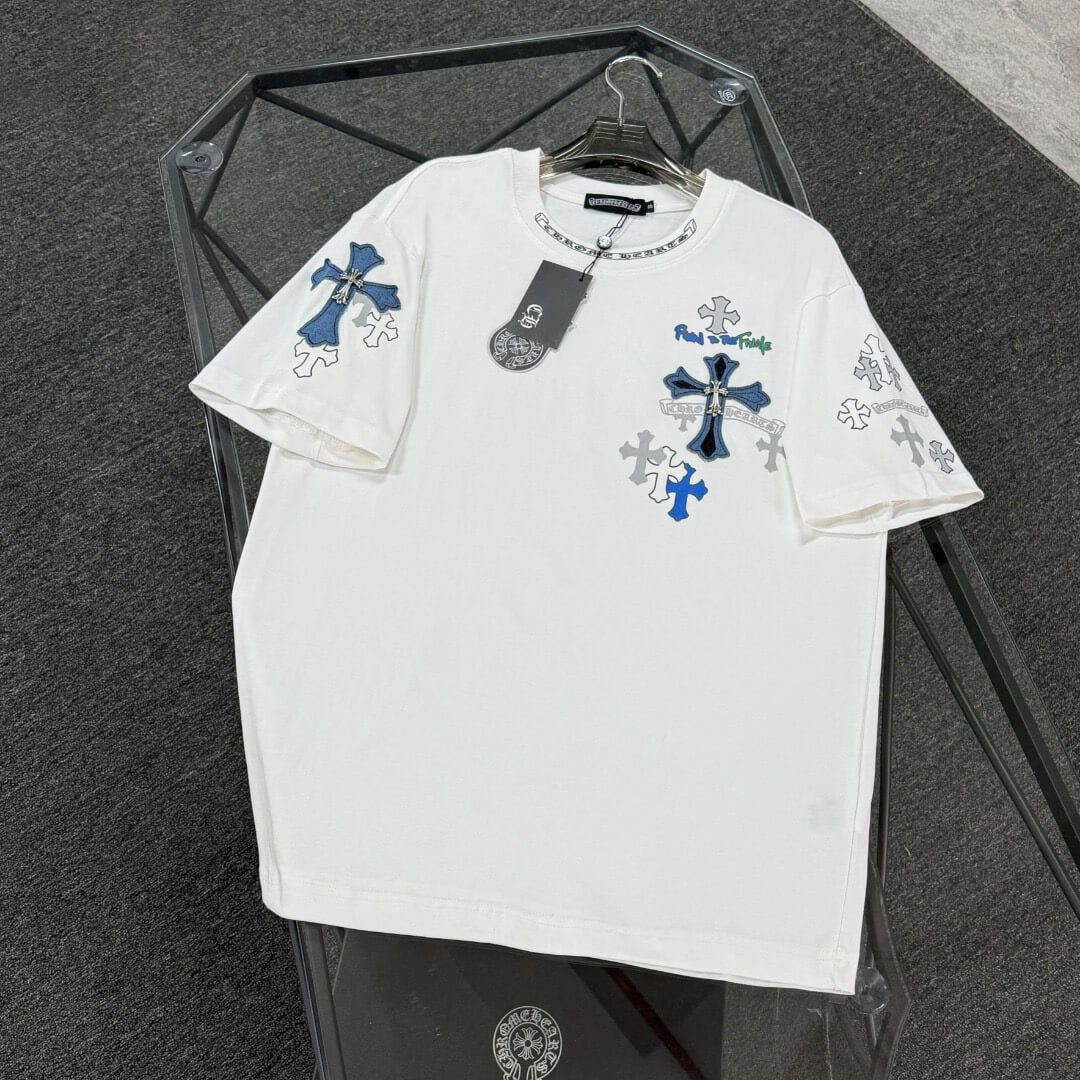 T-shirt brodé en denim