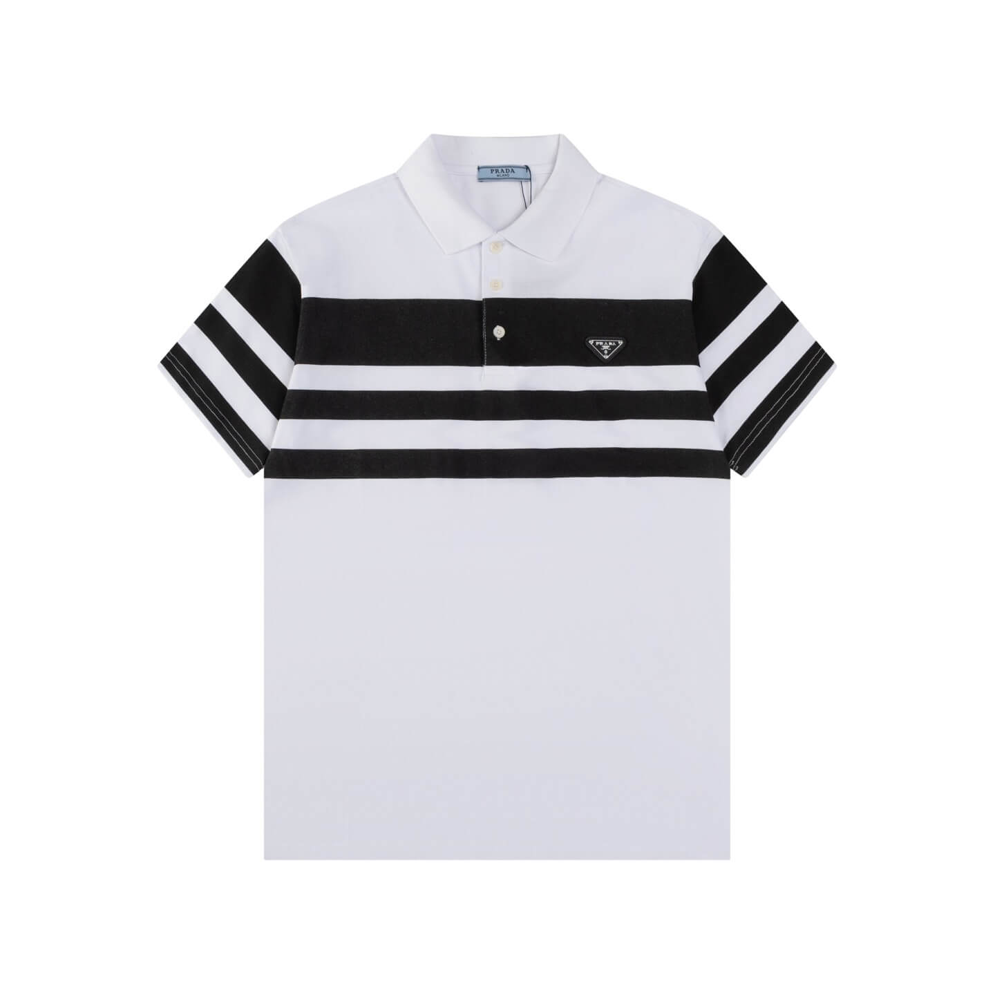 Polo à rayures et coutures