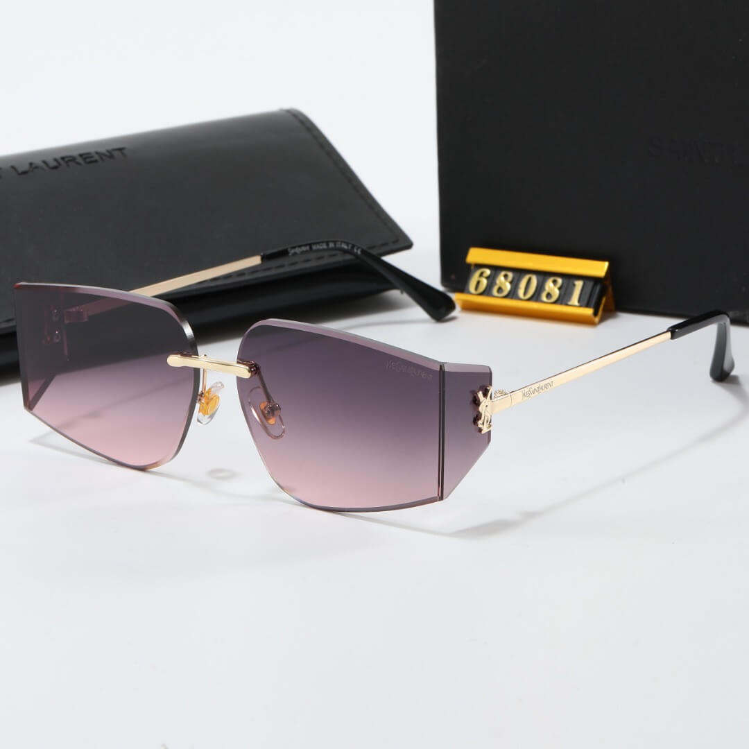 Gafas de sol modernas sin marco con forma irregular