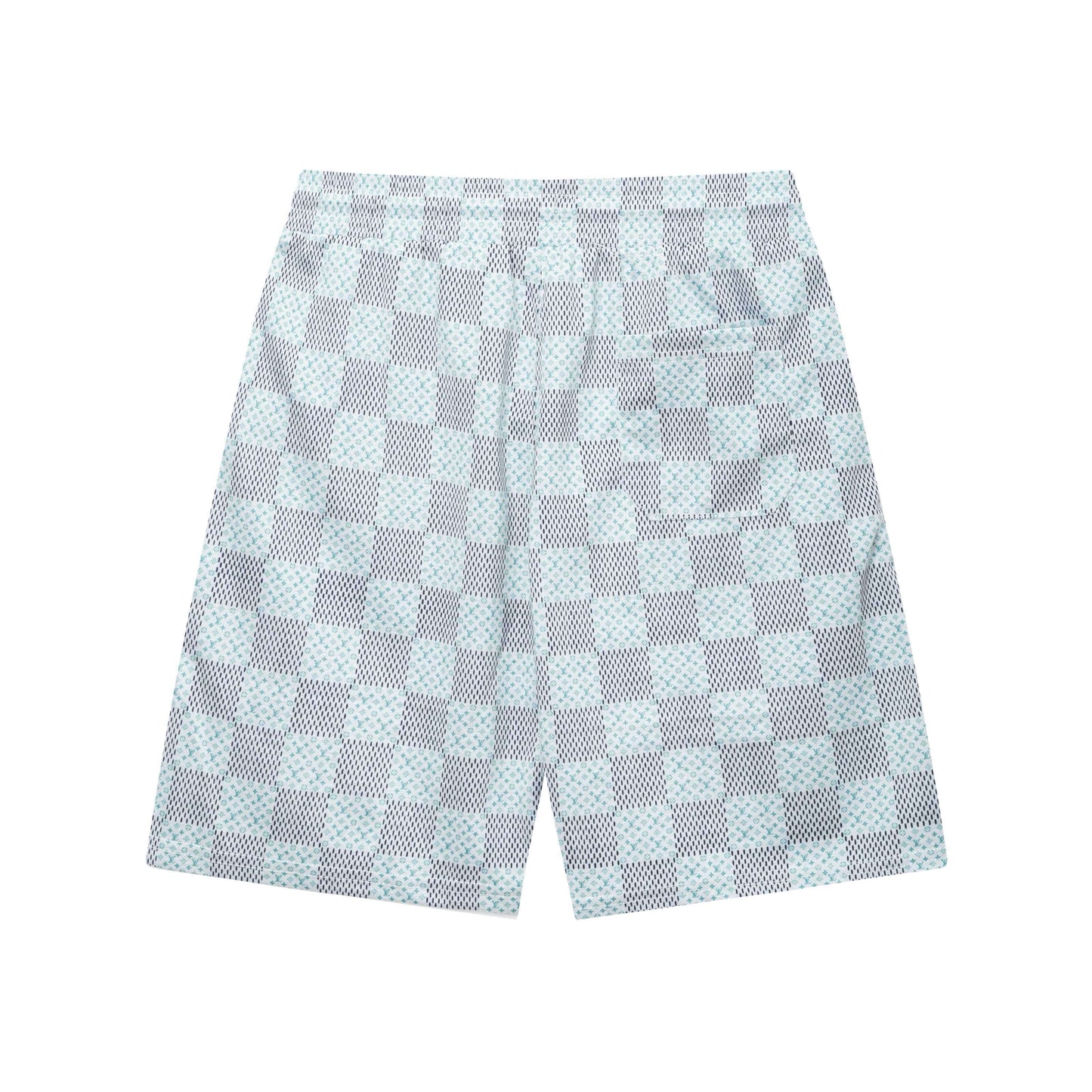 Pantalones cortos de playa con bordado de letras a cuadros