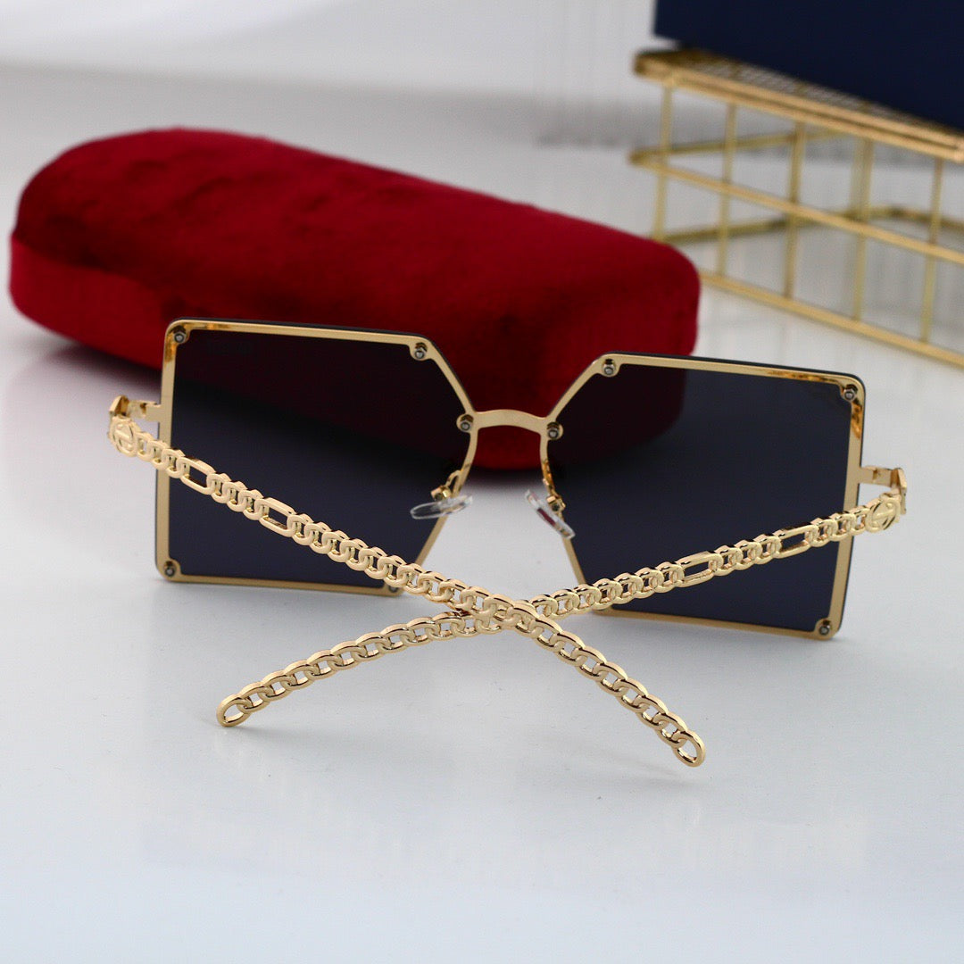 Gafas de sol elegantes de gran tamaño sin marco