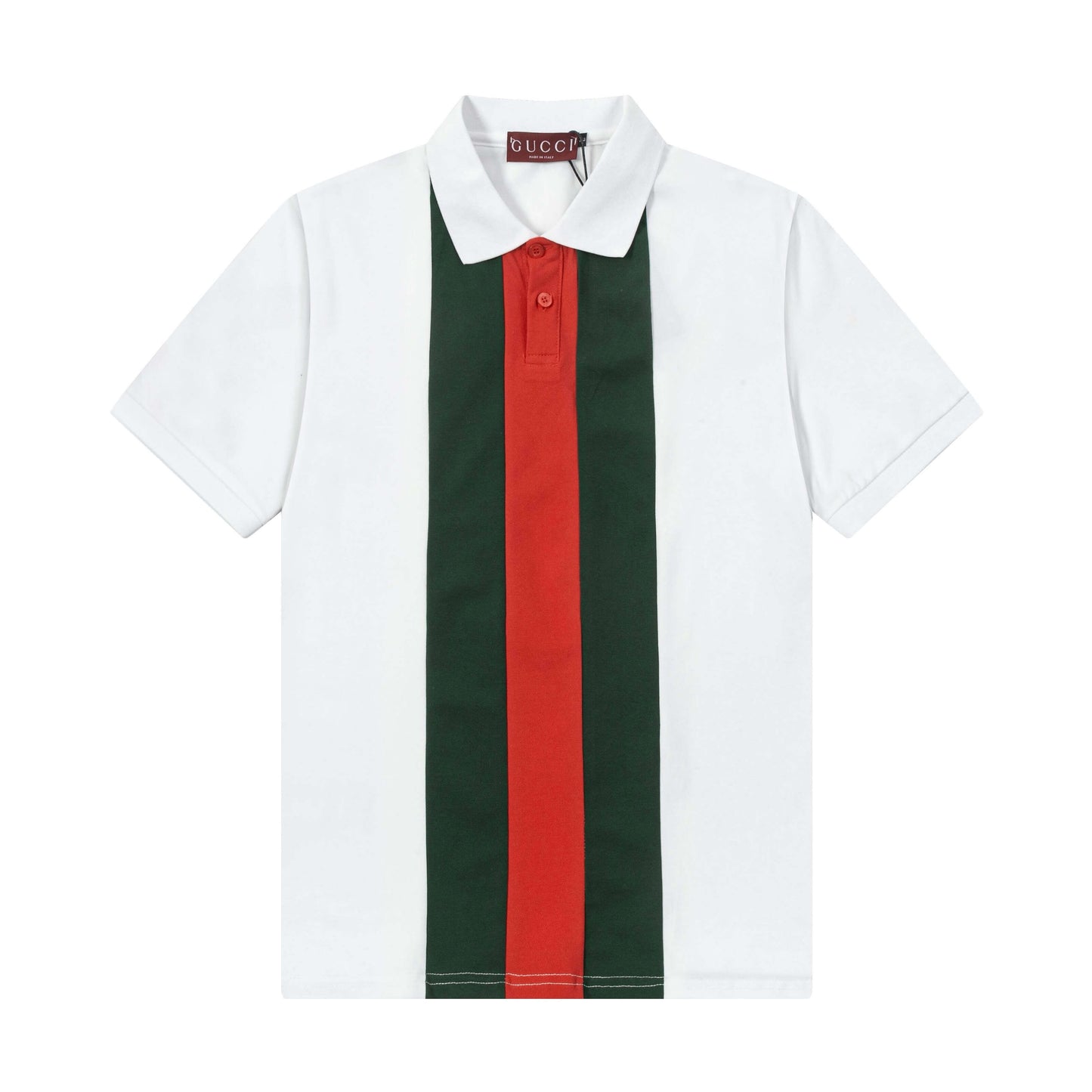 Polo de rayas rojas y verdes