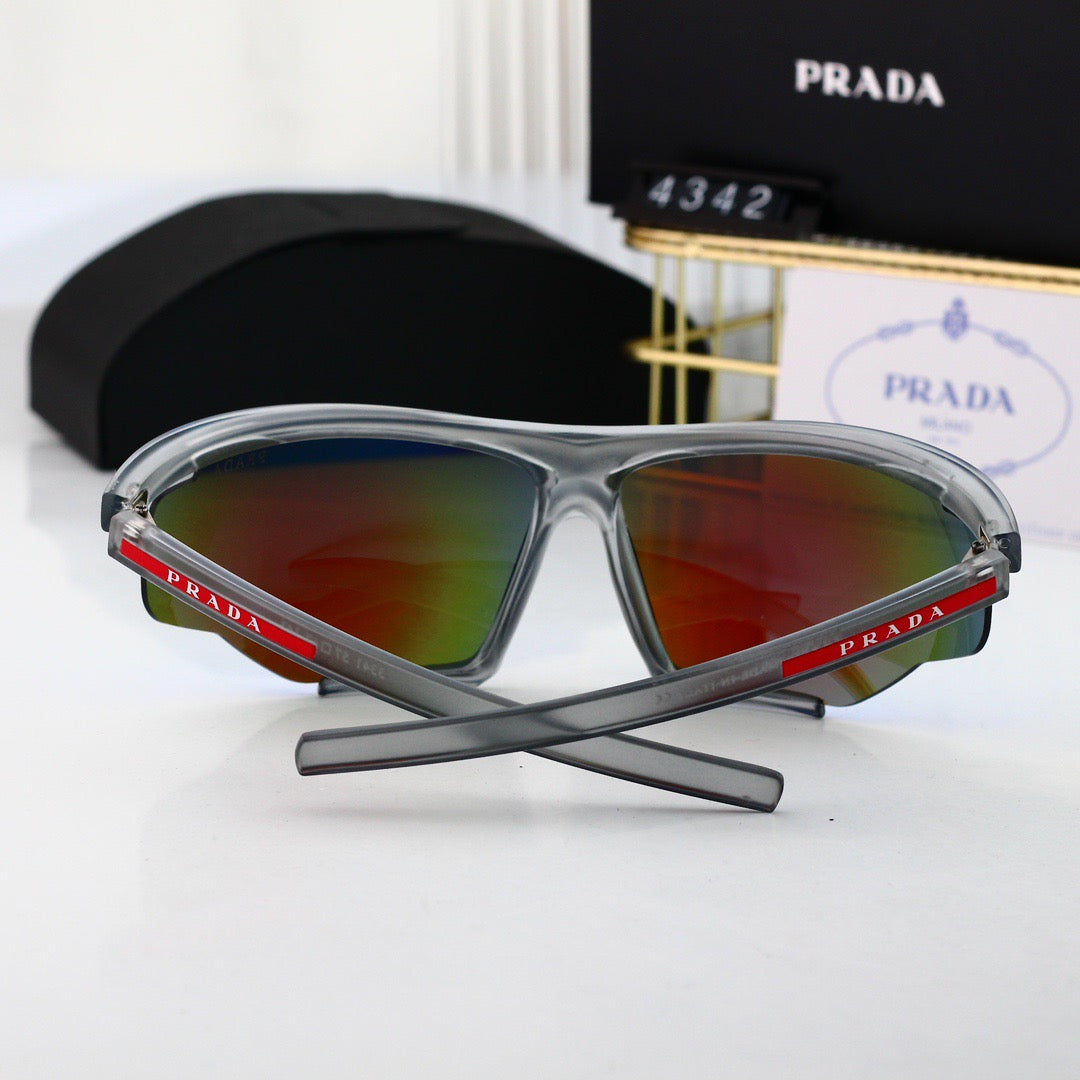 Lunettes de soleil futuristes à monture mi-longue