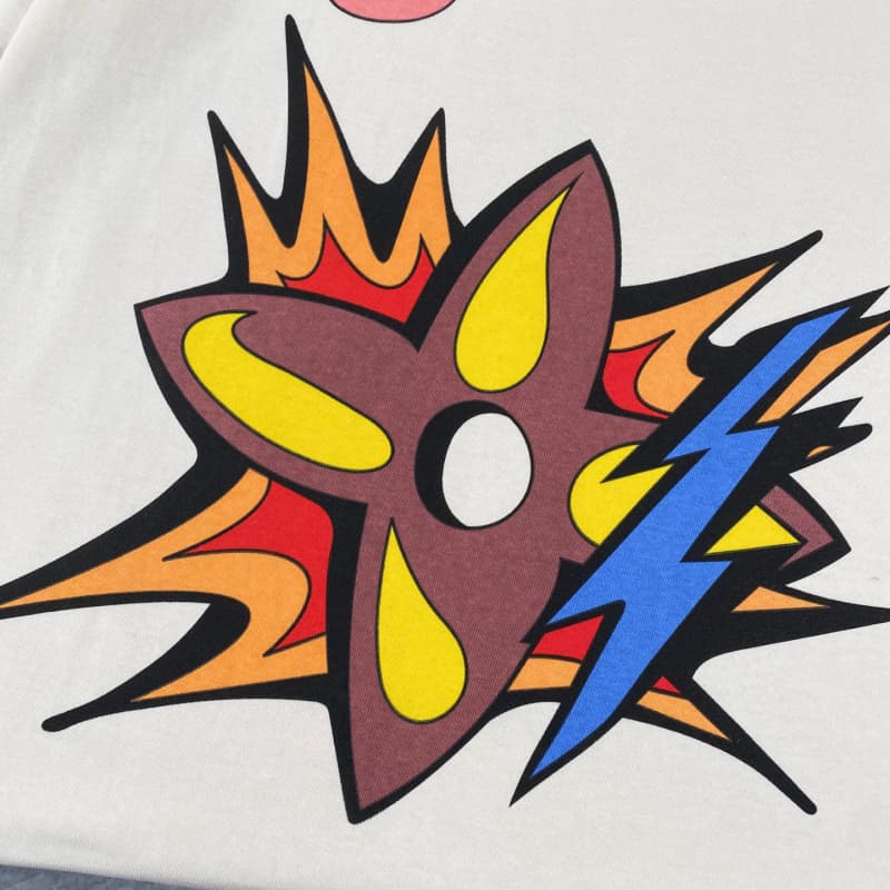 Camiseta de locomotora con grafiti de llamas 2025