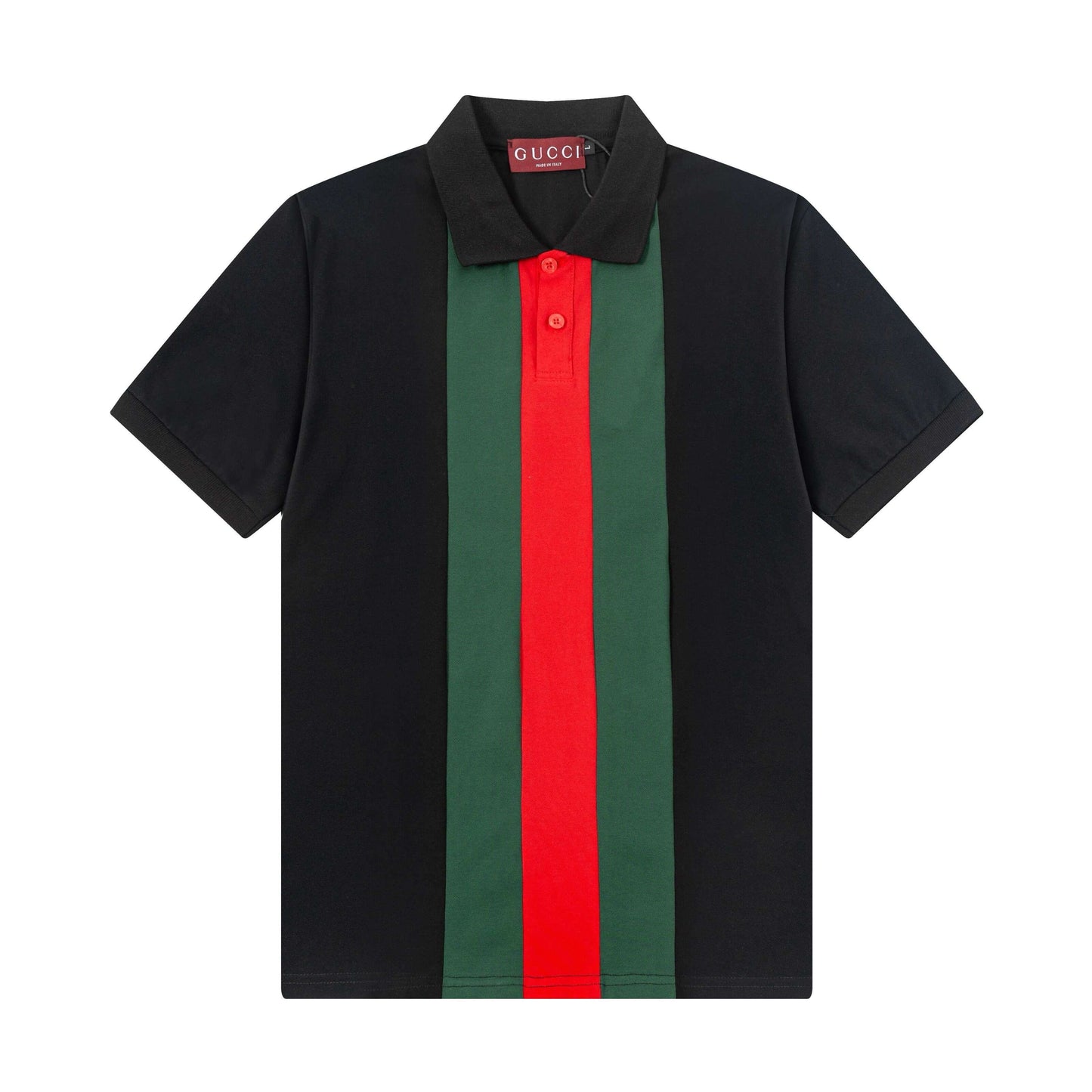 Polo de rayas rojas y verdes