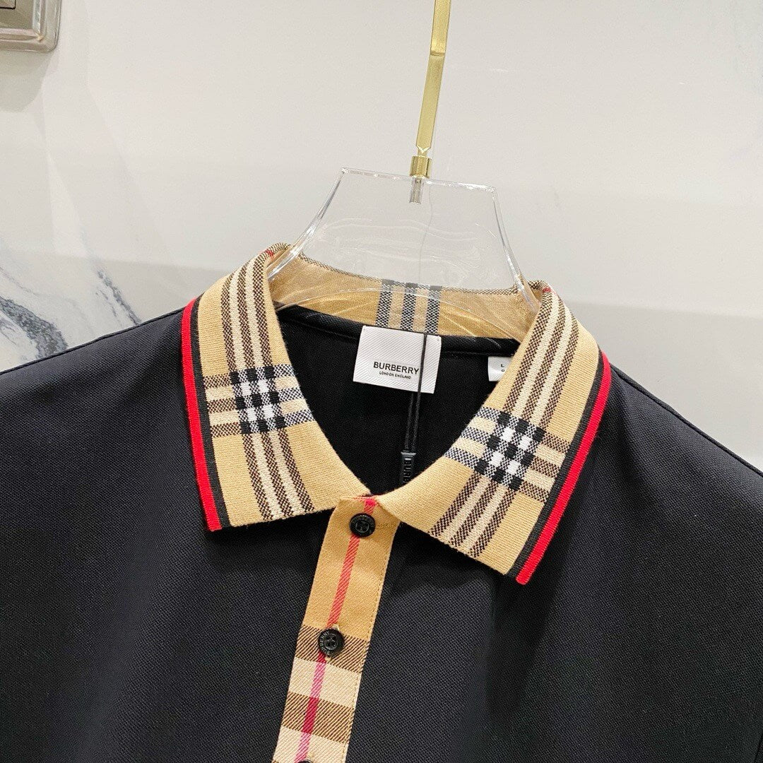 Camiseta polo con cuello a cuadros