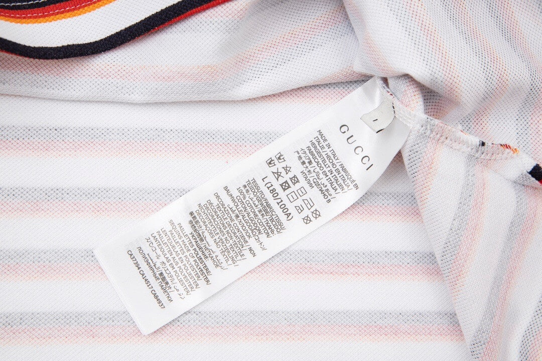 Camisa polo de rayas con patchwork