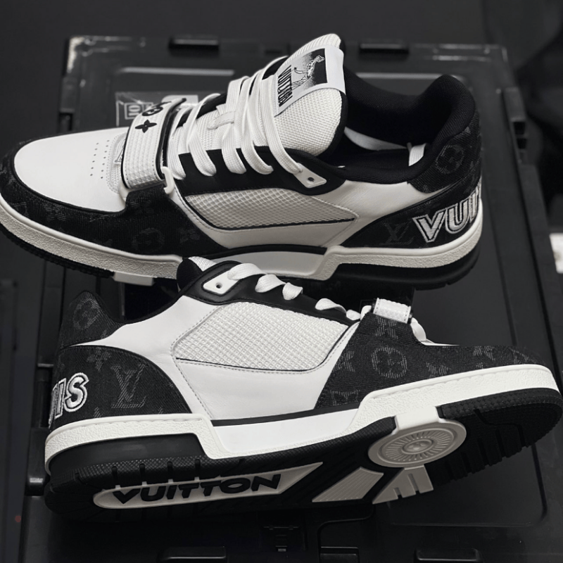 Zapatillas deportivas de piel con estampado clásico