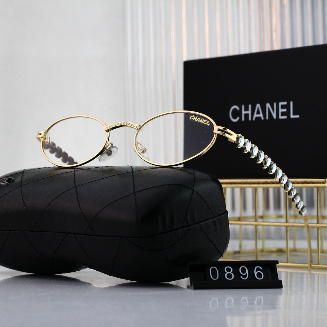 Lunettes de soleil vintage en forme d'œuf avec strass en forme de cœur