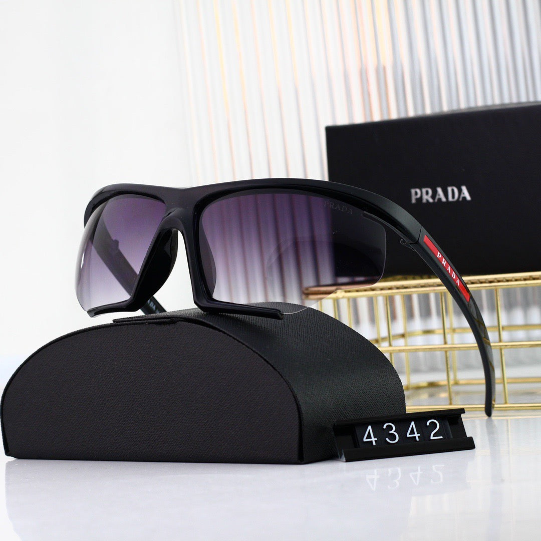 Lunettes de soleil futuristes à monture mi-longue