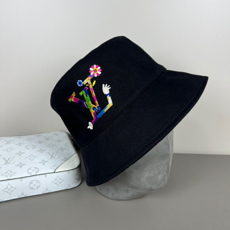 Sombrero de pescador clásico reversible con estampado y bordado