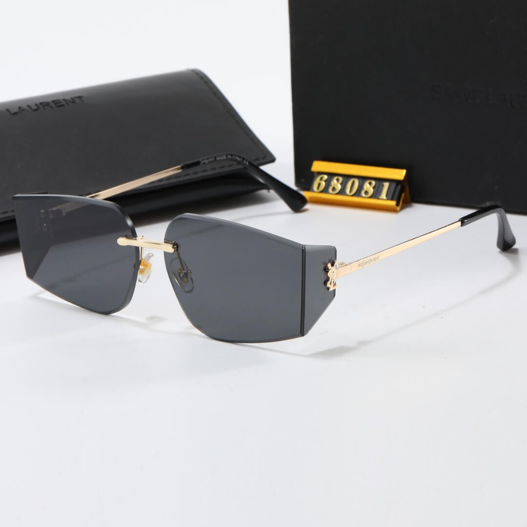 Gafas de sol modernas sin marco con forma irregular