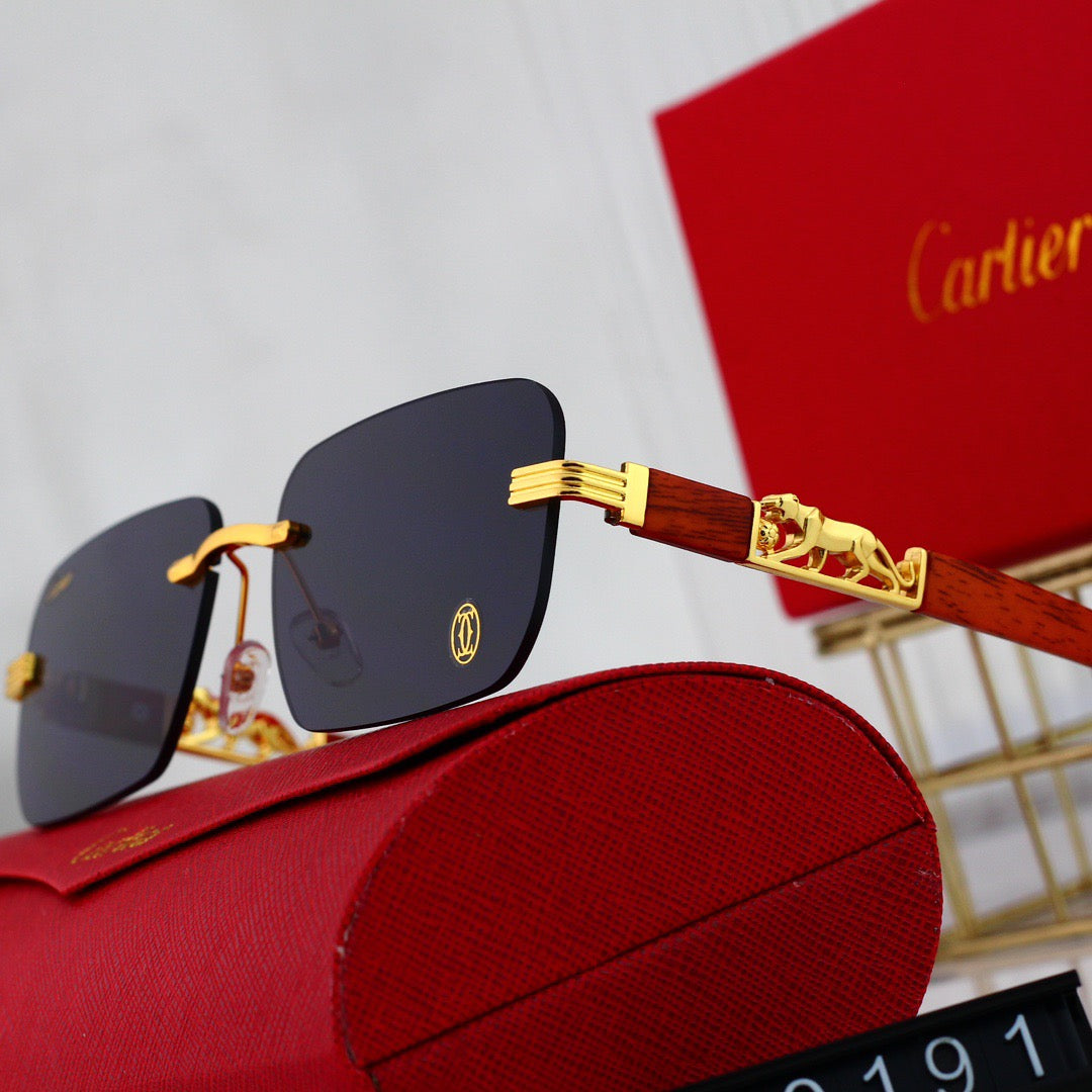 Gafas de sol clásicas de metal con diseño de guepardo