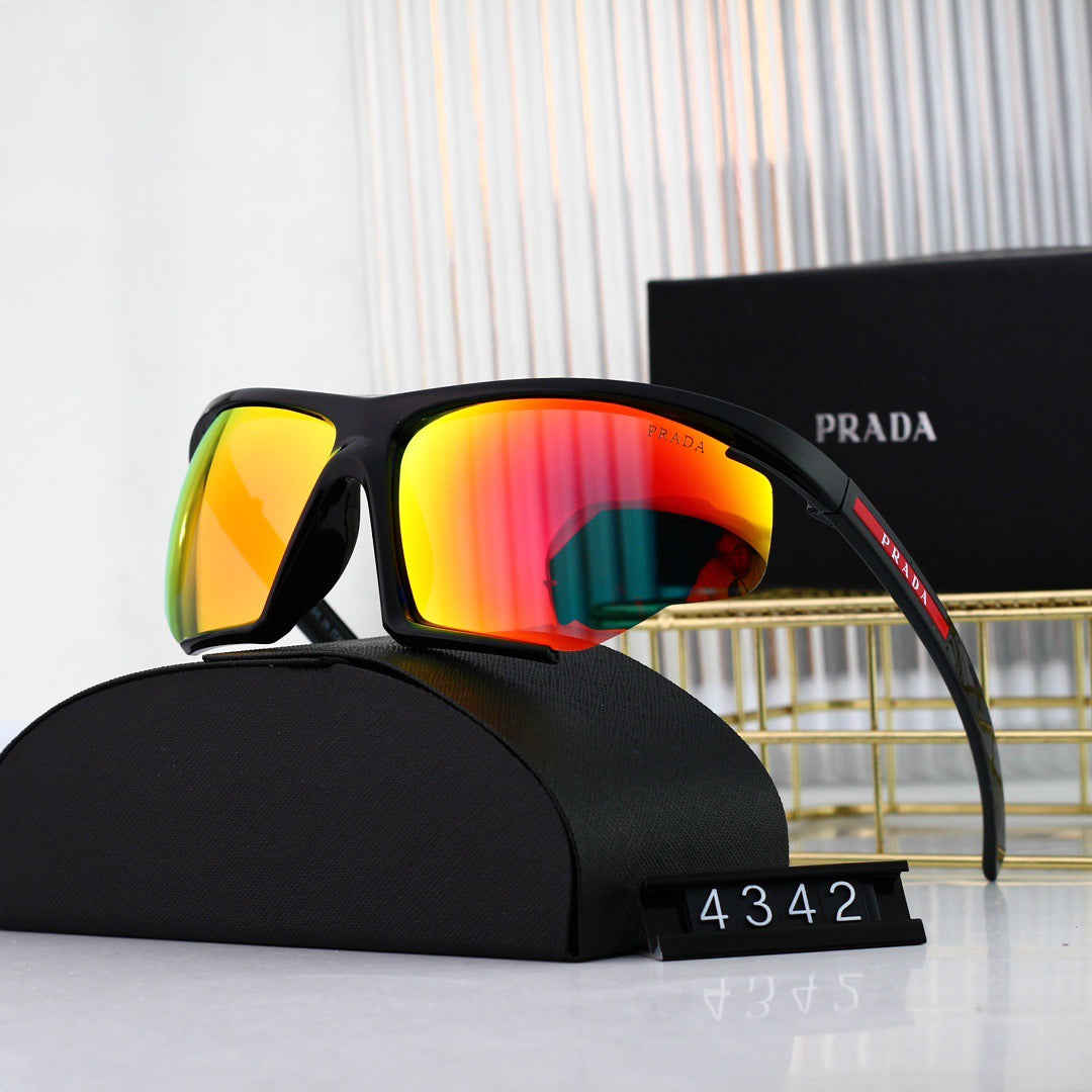 Lunettes de soleil futuristes à monture mi-longue