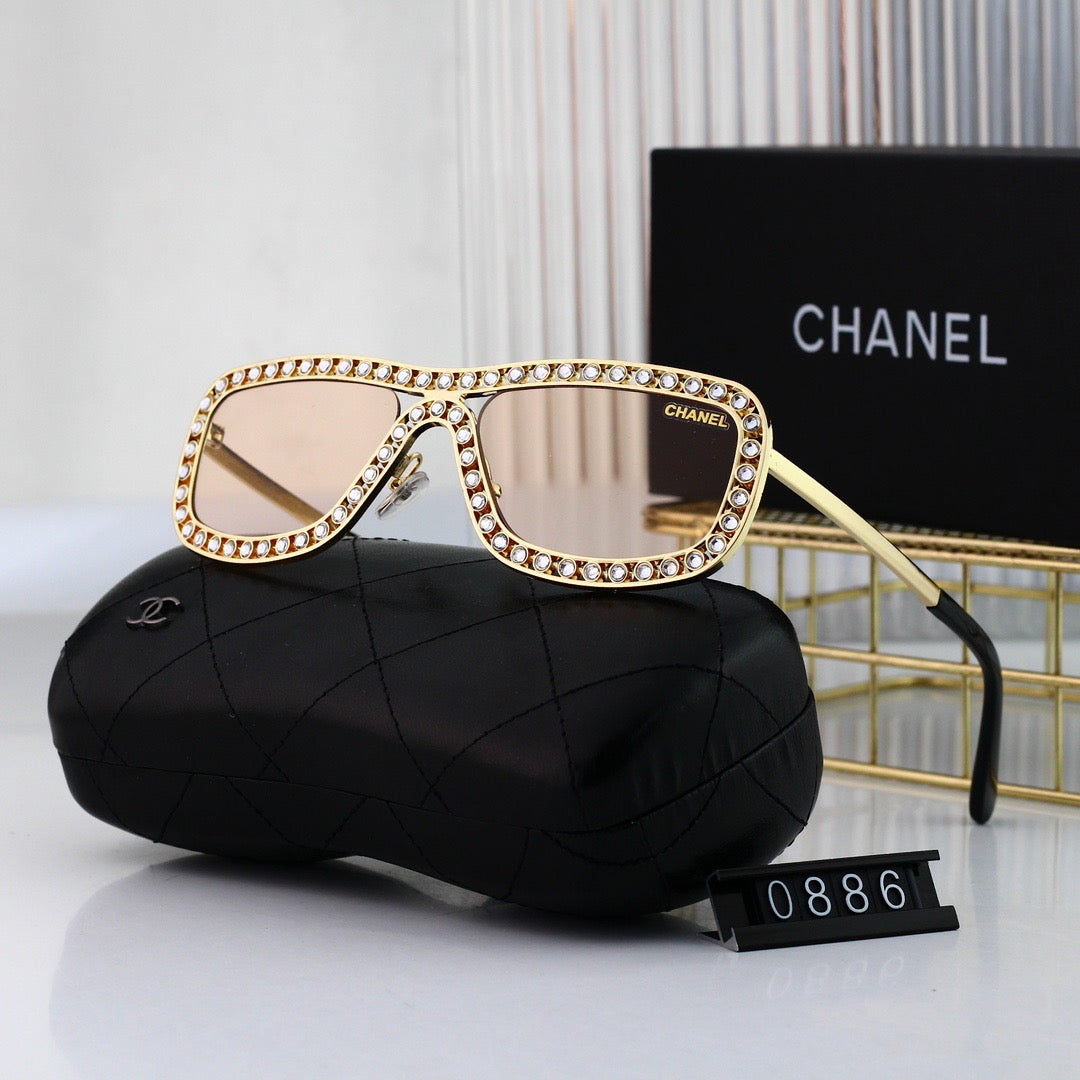 Gafas de sol modernas con visera de diamante completo