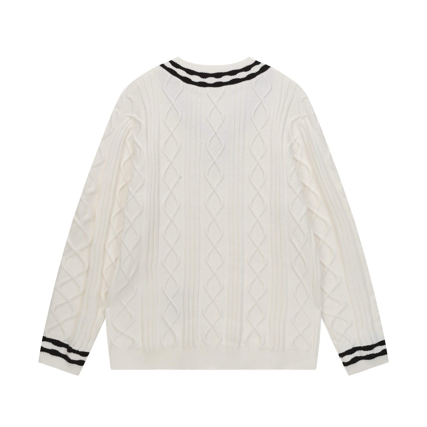 Knitted Textured Crewneck Sweater