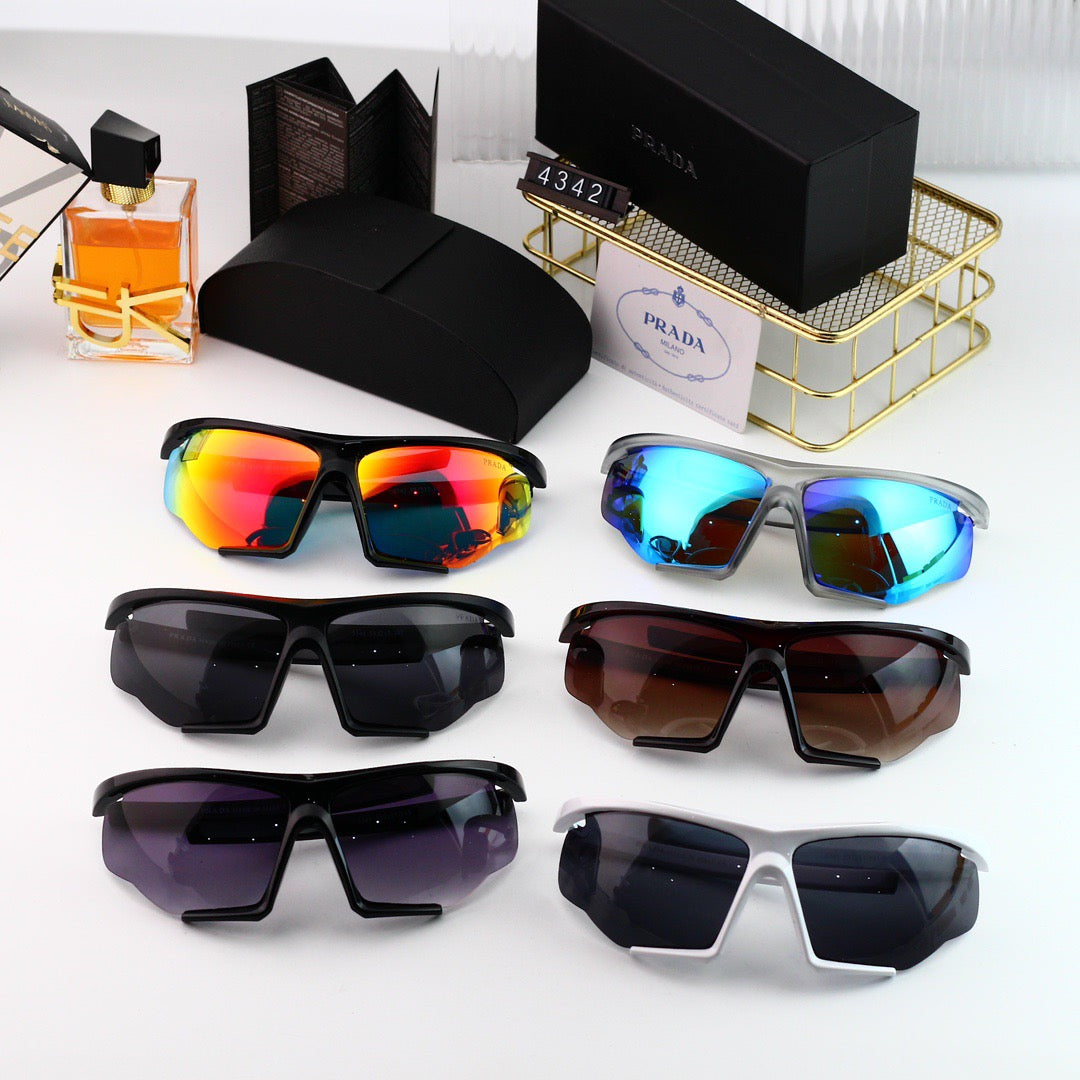 Lunettes de soleil futuristes à monture mi-longue