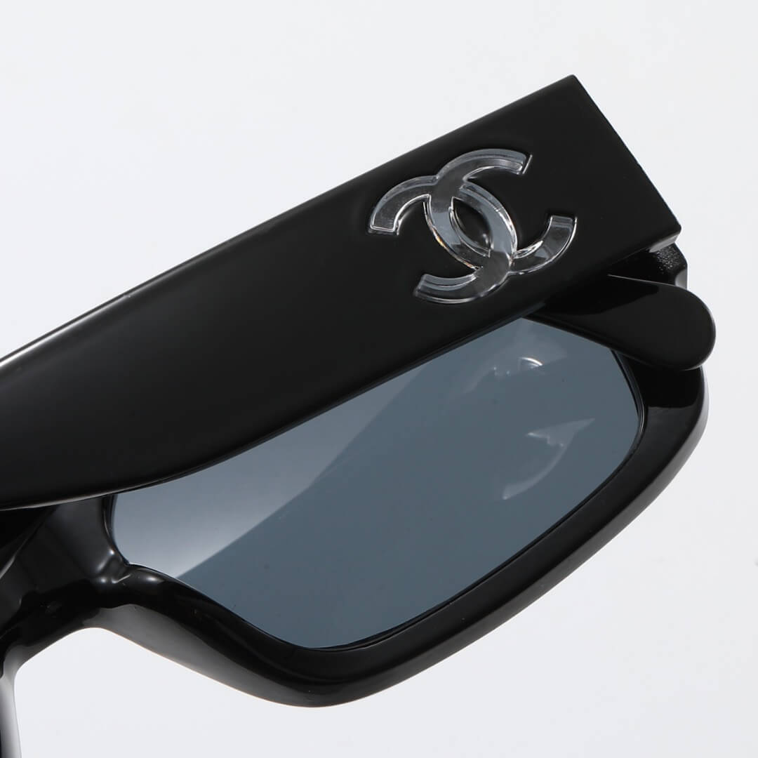 Lunettes de soleil chics transparentes à double C