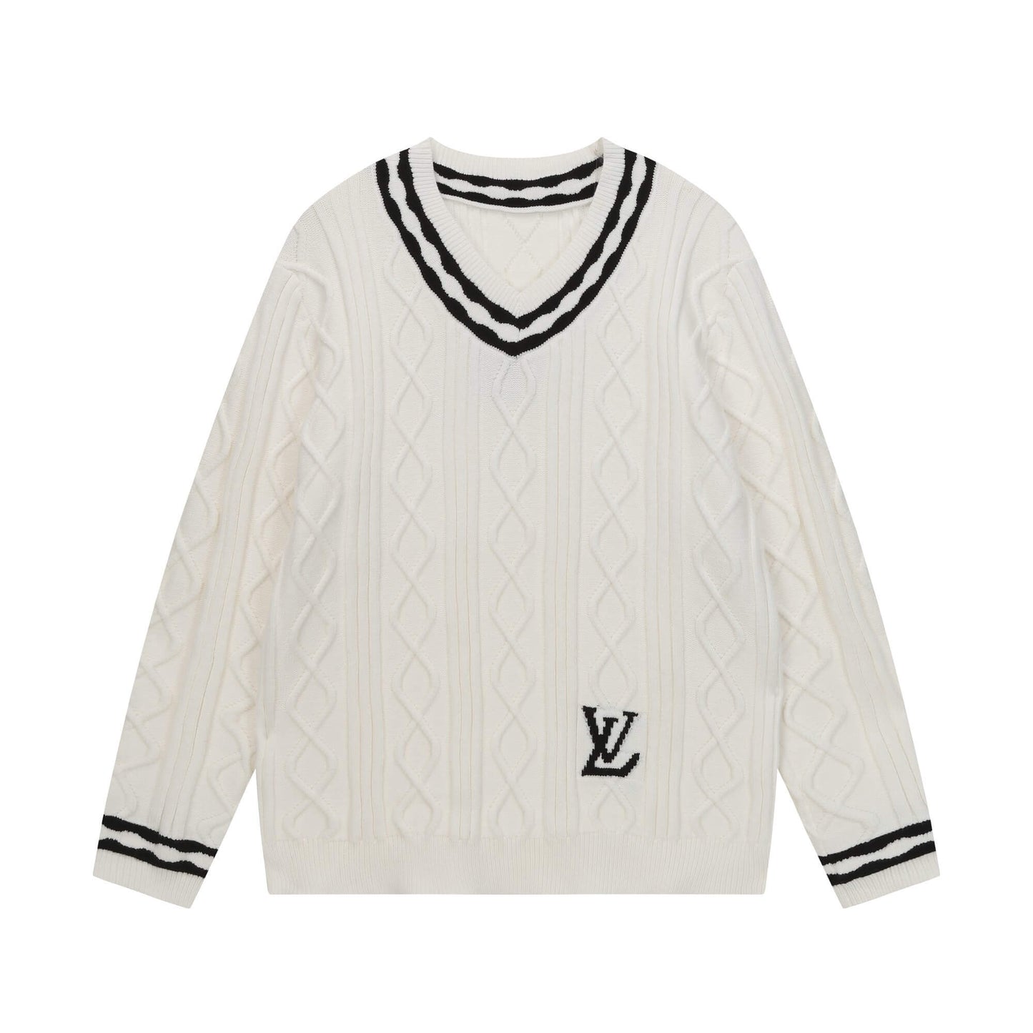 Knitted Textured Crewneck Sweater
