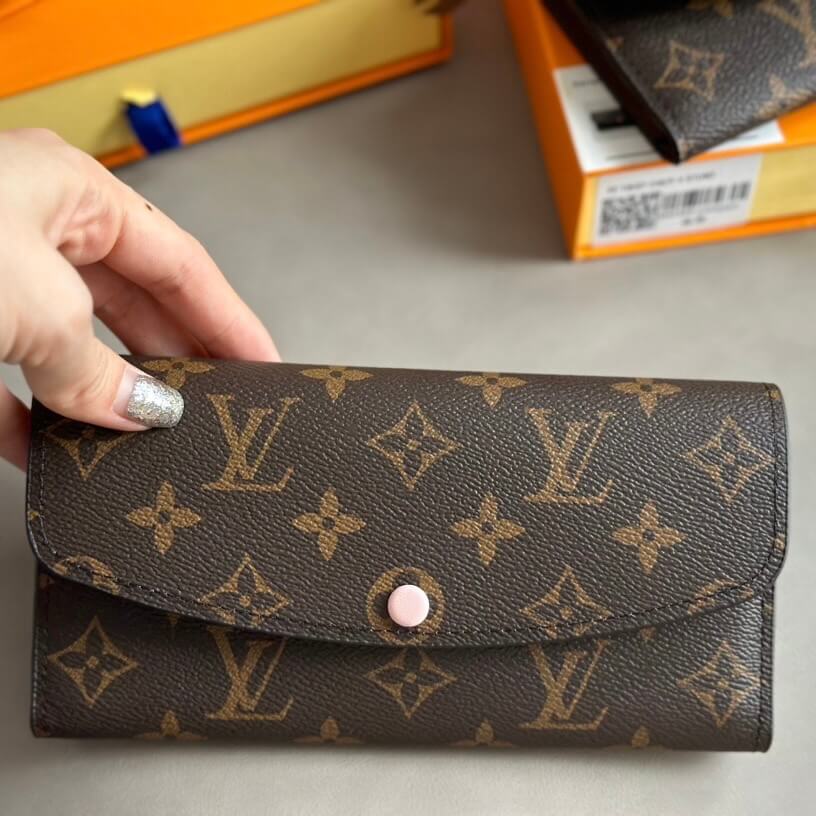Portefeuille à boucle contrastée et imprimé classique