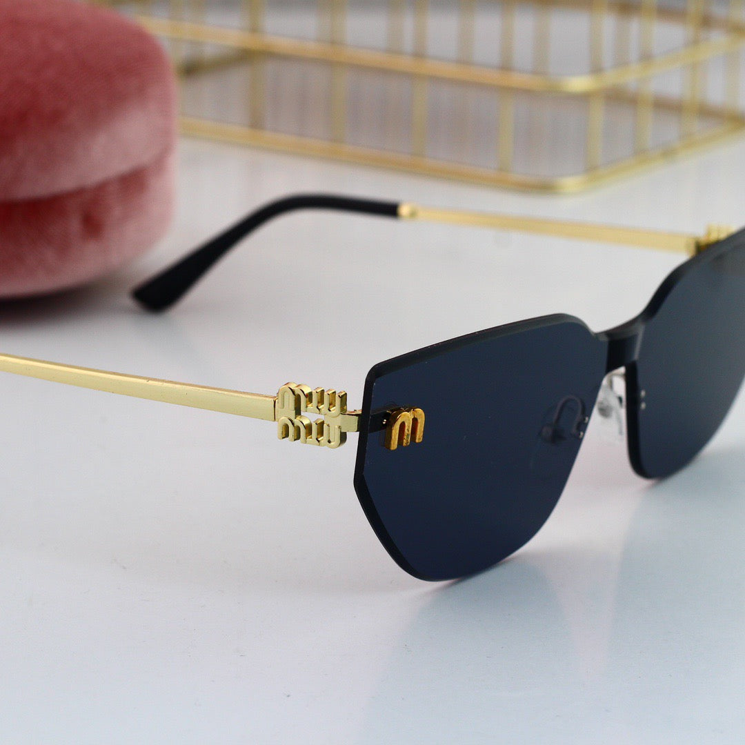 Gafas de sol elegantes de ojo de gato sin marco