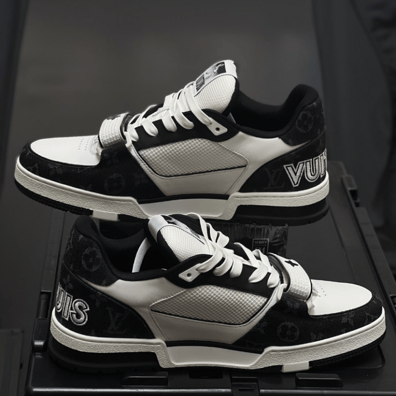 Zapatillas deportivas de piel con estampado clásico