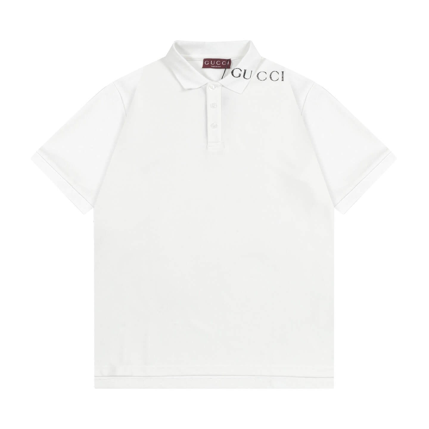 Polo con estampado de letras y cuello en contraste