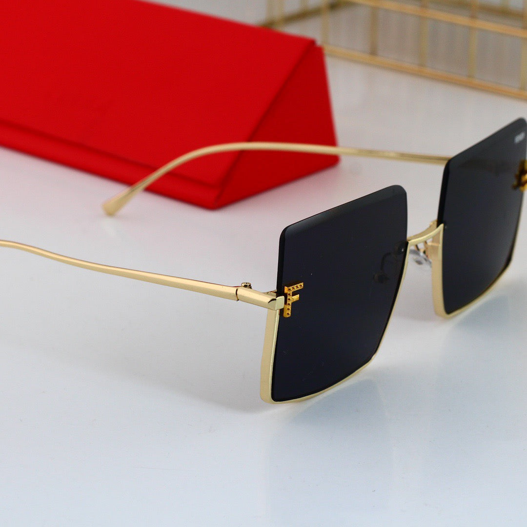 Lunettes de soleil surdimensionnées à demi-cercle minimalistes