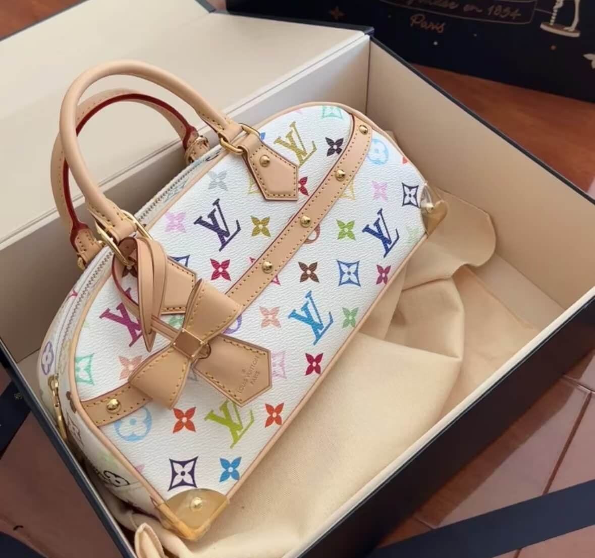 Sac bowling tricolore blanc tendance