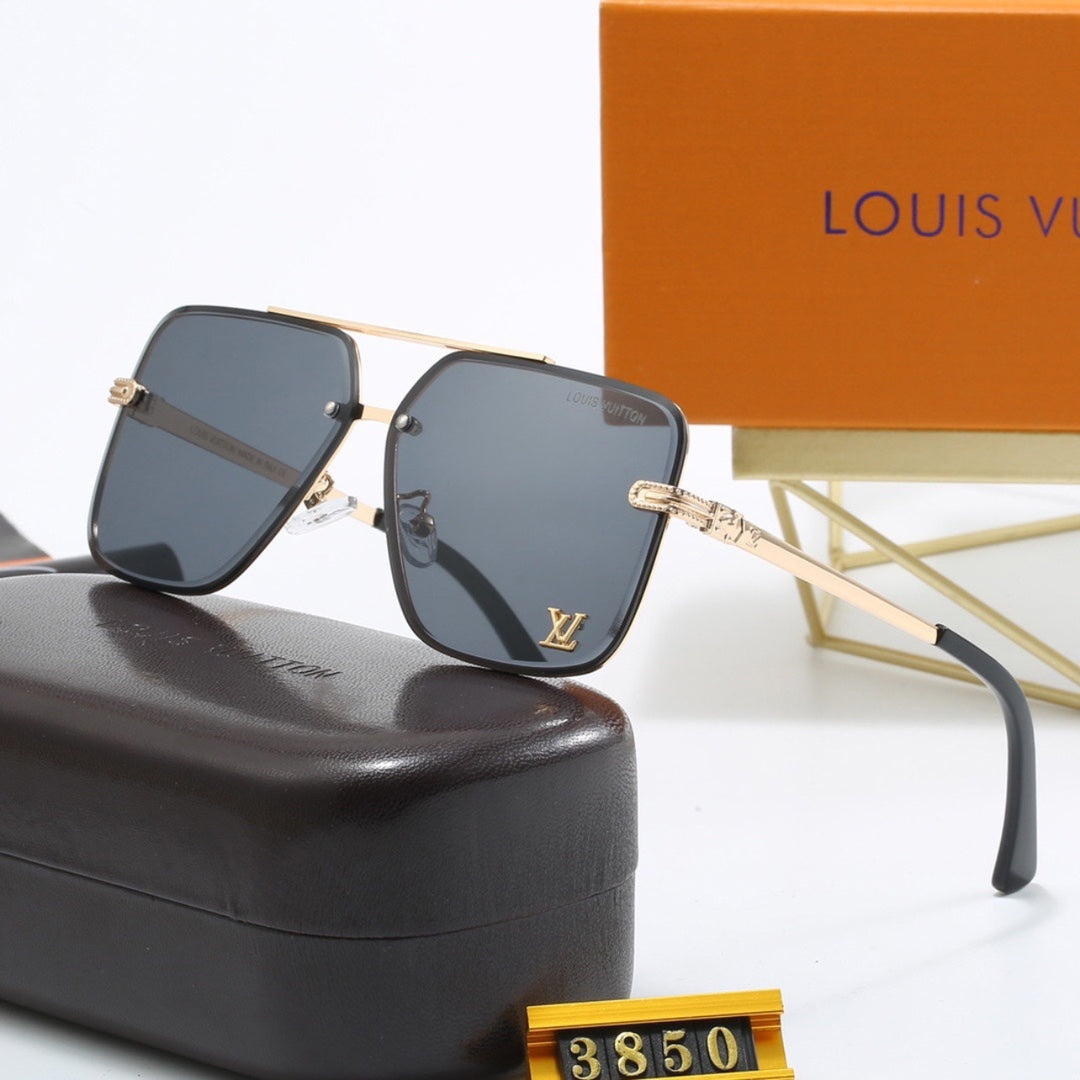 Lujosas gafas de sol estilo aviador con montura metálica