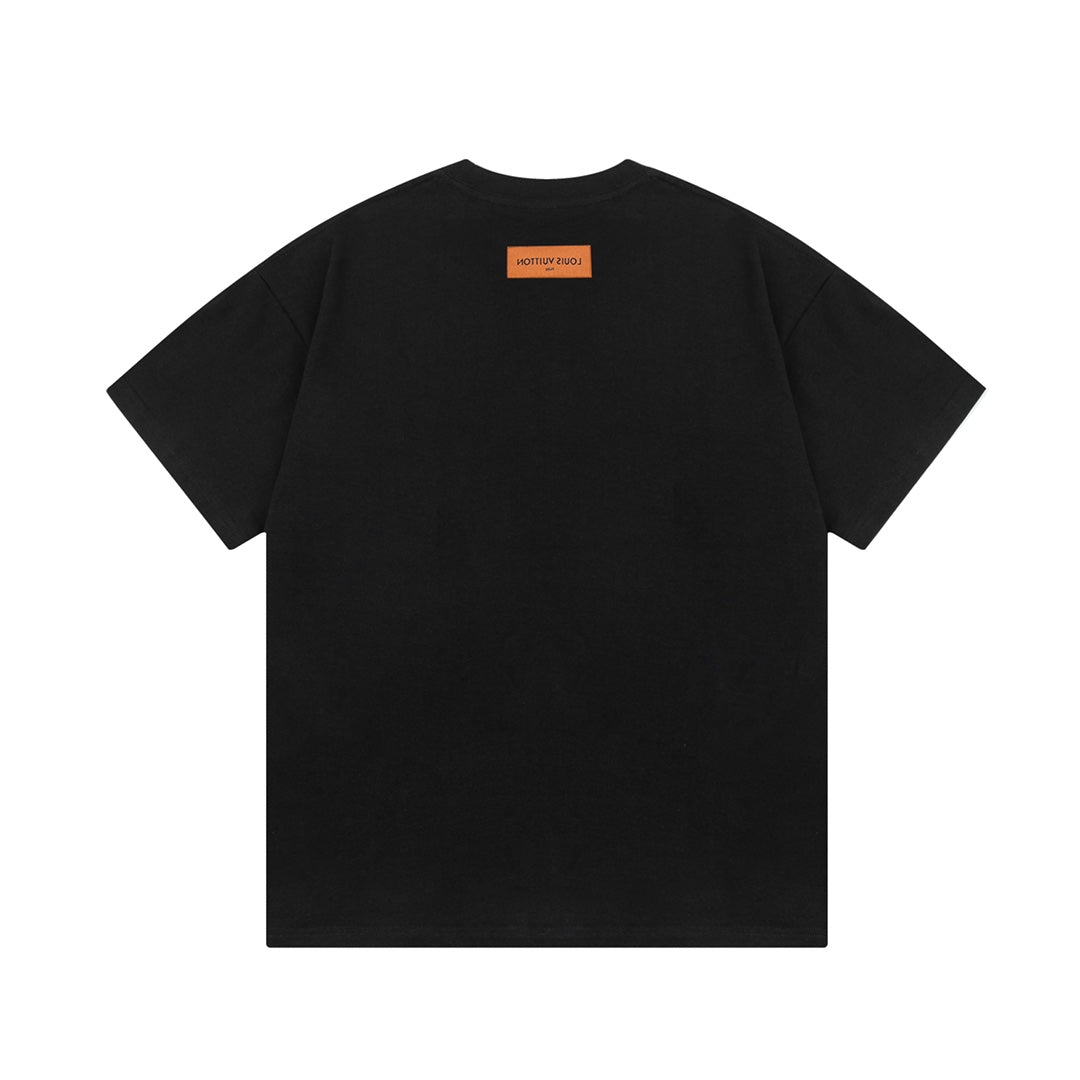 Pocket Reverse Letter Print T Shirt