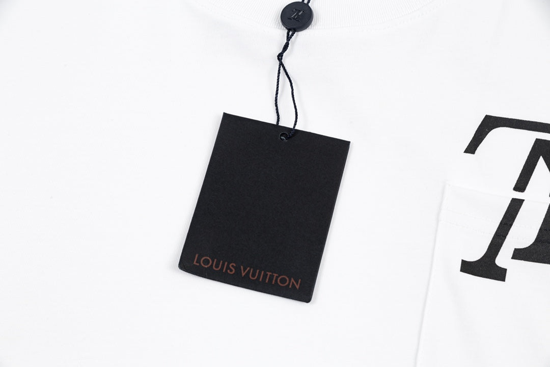 Pocket Reverse Letter Print T Shirt