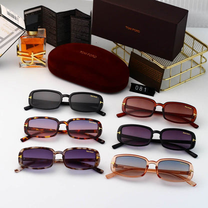 Gafas de sol minimalistas retro con montura cuadrada y patillas finas
