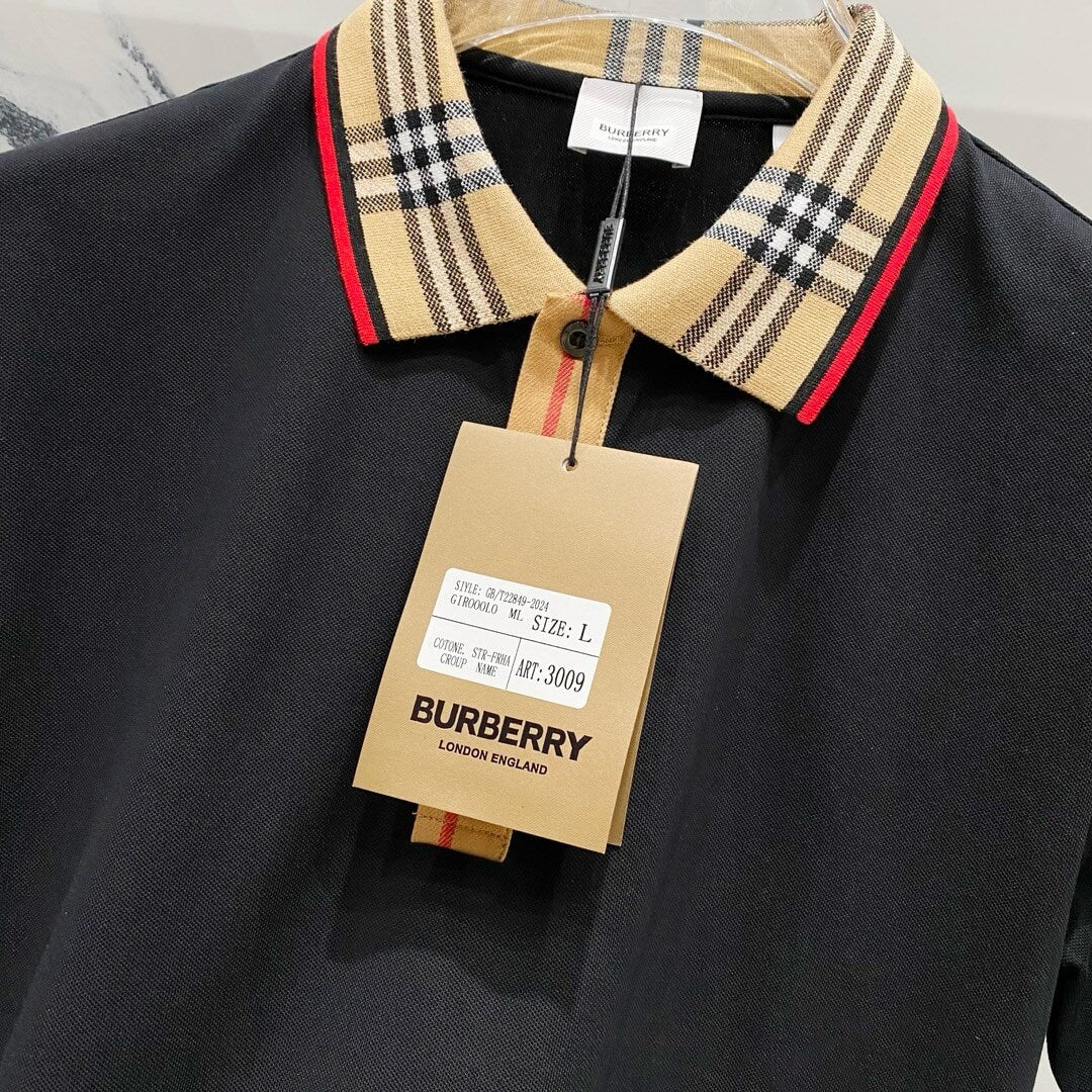 Camiseta polo con cuello a cuadros