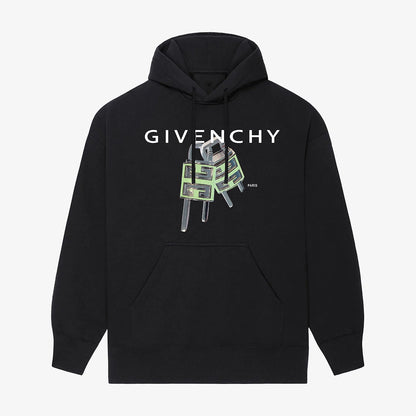 Sweat à capuche imprimé cadenas