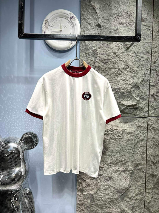 Camiseta de rayas con bordado de doble G