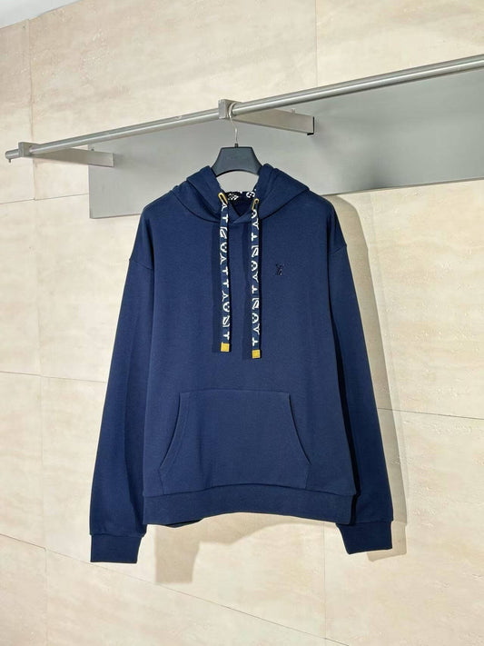 Blue Jacquard Lined Hoodie