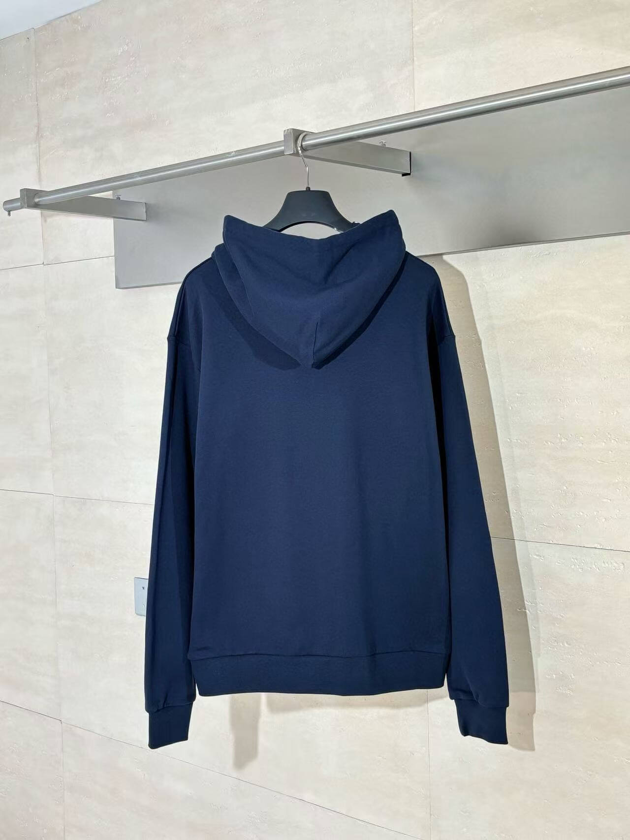 Blue Jacquard Lined Hoodie