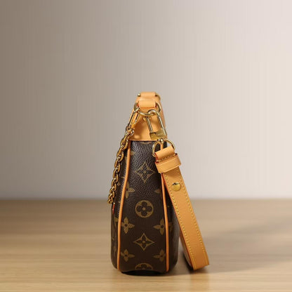 Bolso de hombro clásico con monograma de luna