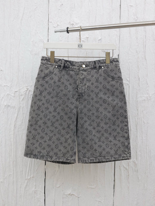 Short en jean jacquard exquis
