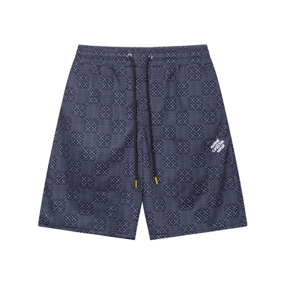 Pantalones cortos de playa con bordado de letras a cuadros